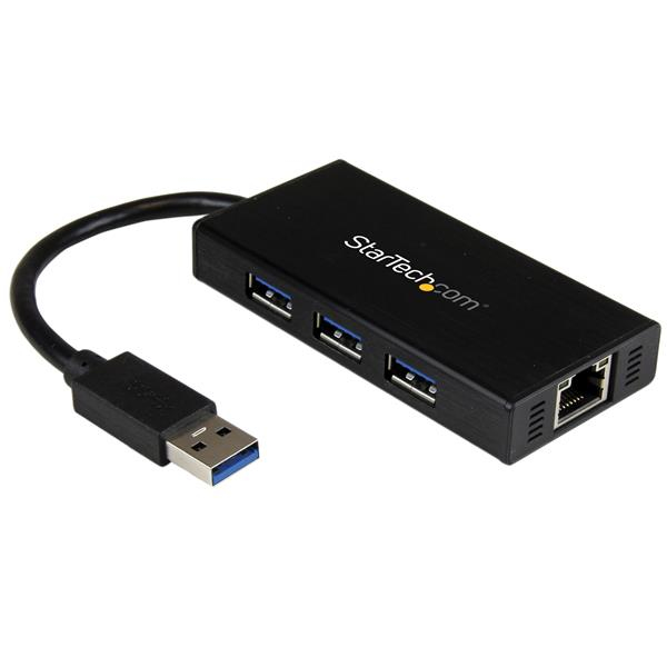 StarTech.com Hub USB 3.0 portable à 3 ports avec câble intégré StarTech.com Hub USB 3.0 portable à 3 ports avec câble intégré