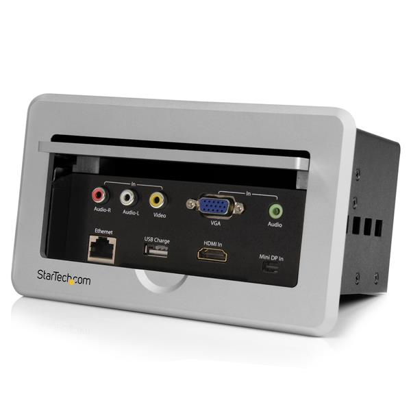 StarTech.com Boîtier de connexion pour table de réunion - HDMI / VGA / Mini DP vers sortie HDMI avec port USB à charge rapide StarTech.com Boîtier de connexion pour table de réunion - HDMI / VGA / Mini DP vers sortie HDMI avec port USB à charge rapide