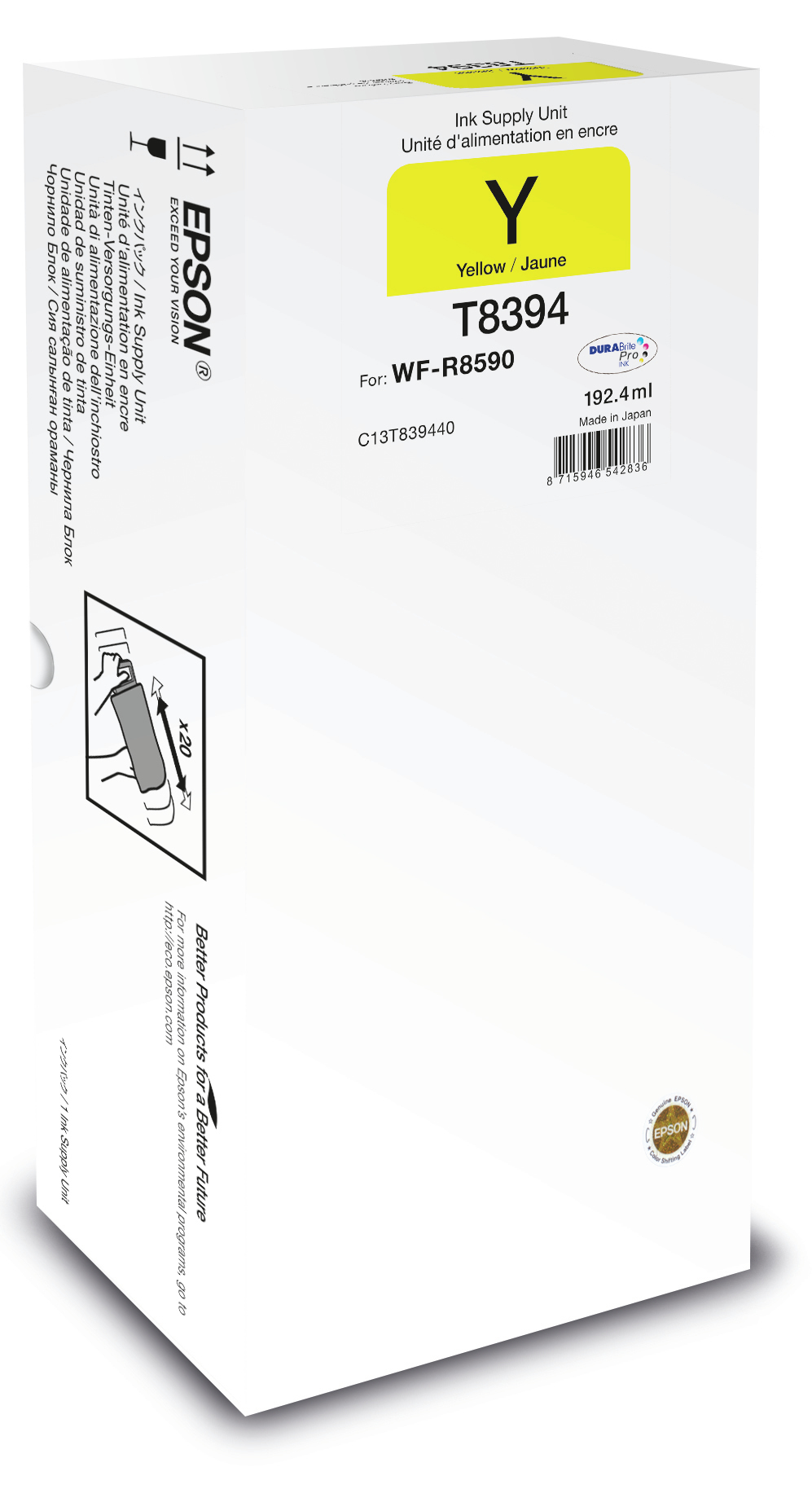 Epson C13T83944N cartouche d'encre 1 pièce(s) Original Rendement élevé (XL) Jaune Epson C13T83944N cartouche d'encre 1 pièce(s) Original Rendement élevé (XL) Jaune