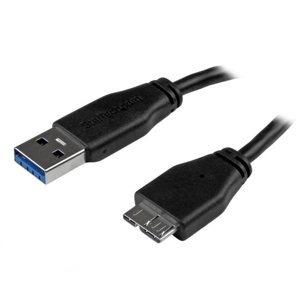 StarTech.com Câble SuperSpeed USB 3.0 slim A vers Micro B de 15 cm - Mâle / Mâle - Noir