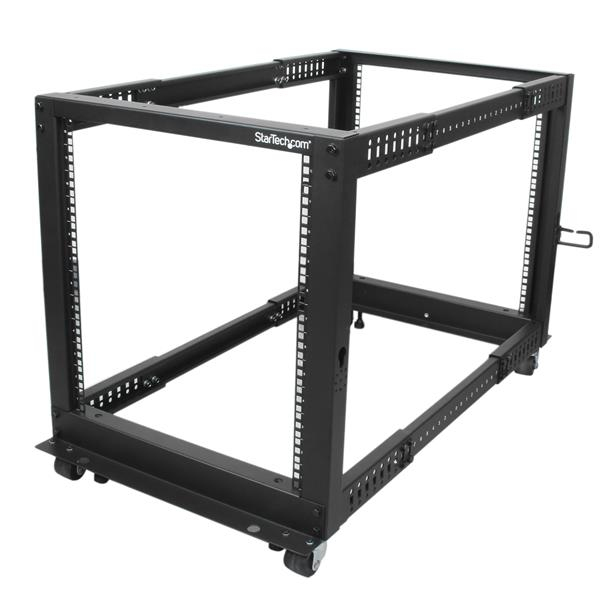 StarTech.com Rack serveur 12U à profondeur réglable et cadre ouvert à 4 montants avec roulettes et crochets de gestion de câbles StarTech.com Rack serveur 12U à profondeur réglable et cadre ouvert à 4 montants avec roulettes et crochets de gestion de câbles