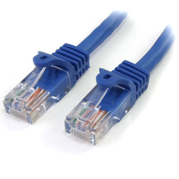 StarTech.com Câble réseau Cat5e UTP sans crochet de 1m - Cordon Ethernet RJ45 anti-accroc - M/M - Bleu