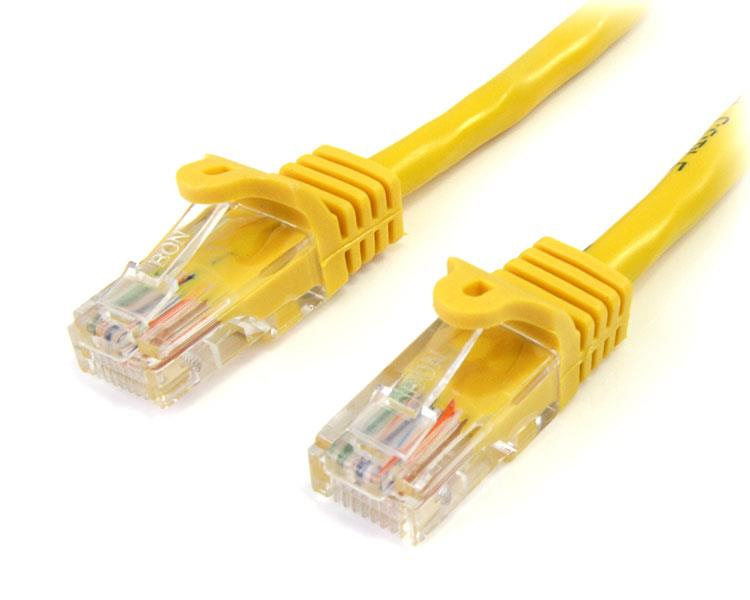 StarTech.com Câble réseau Cat5e UTP sans crochet de 2m - Cordon Ethernet RJ45 anti-accroc - M/M - Jaune