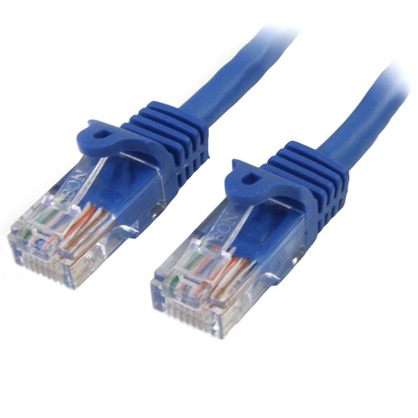 StarTech.com Câble réseau Cat5e UTP sans crochet de 3m - Cordon Ethernet RJ45 anti-accroc - M/M - Bleu