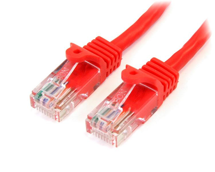StarTech.com Câble réseau Cat5e UTP sans crochet de 3m - Cordon Ethernet RJ45 anti-accroc - M/M - Rouge