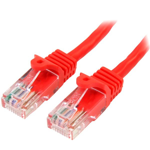 StarTech.com Câble réseau Cat5e UTP sans crochet de 1 m - Cordon Ethernet RJ45 anti-accroc - M/M - Rouge