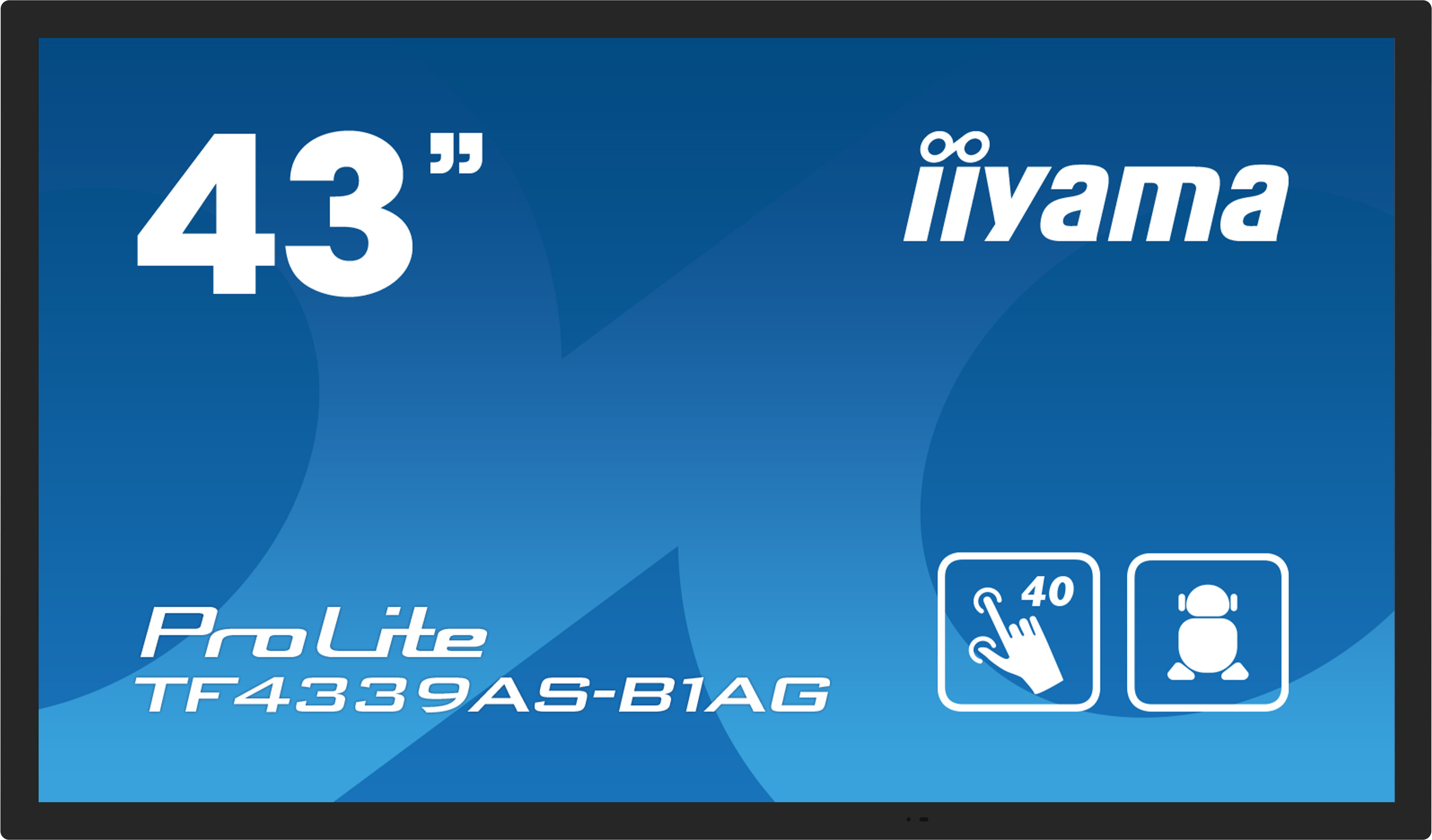 iiyama TF4339AS-B1AG affichage de messages Écran plat de signalisation numérique 108 cm (42.5") LED 500 cd/m² 2.4K Ultra HD Noir Écran tactile Intégré dans le processeur Android 24/7 iiyama TF4339AS-B1AG affichage de messages Écran plat de signalisation numérique 108 cm (42.5") LED 500 cd/m² 2.4K Ultra HD Noir Écran tactile Intégré dans le processeur Android 24/7
