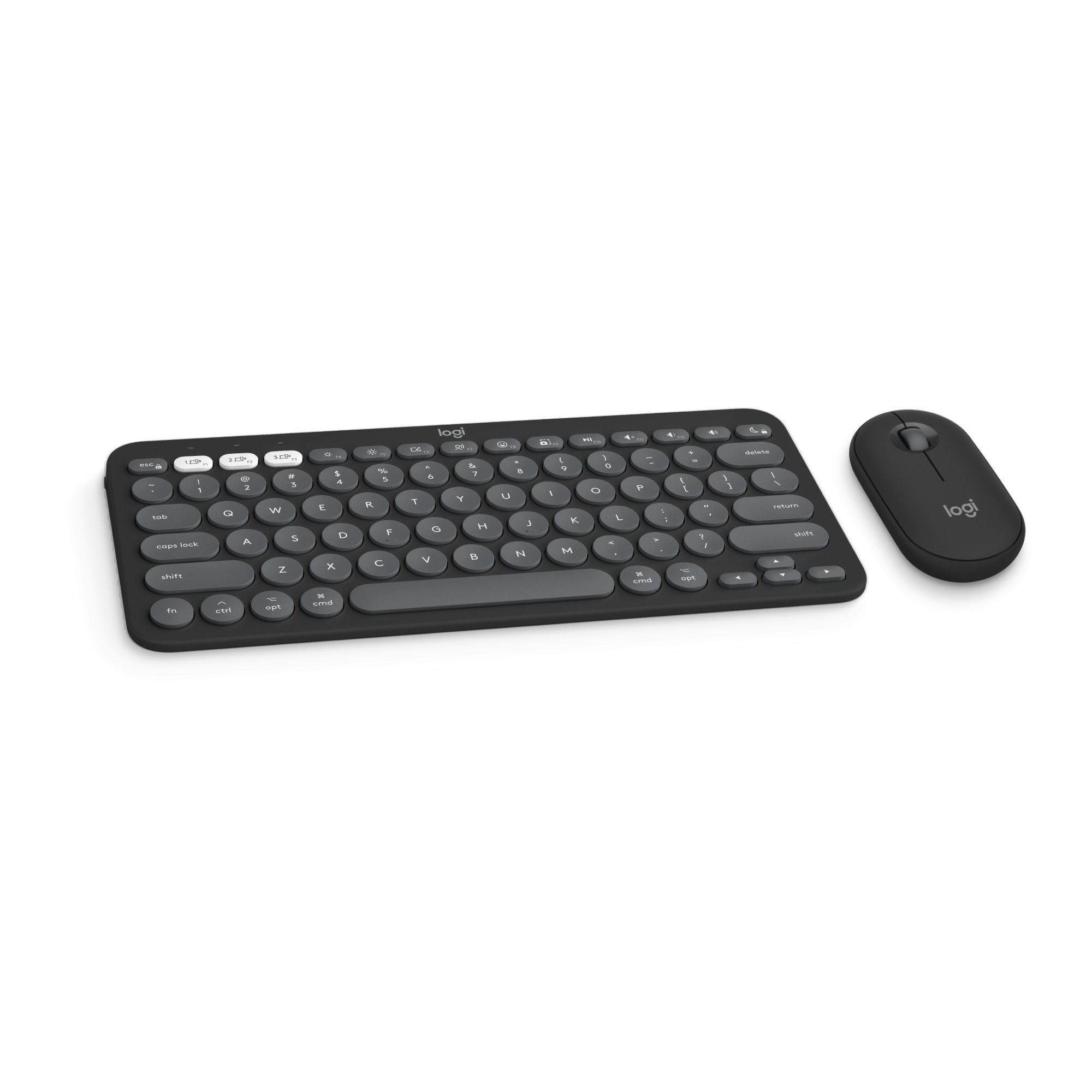 Logitech Pebble 2 Combo for Mac clavier Souris incluse RF sans fil + Bluetooth AZERTY Français Graphite Logitech Pebble 2 Combo for Mac clavier Souris incluse RF sans fil + Bluetooth AZERTY Français Graphite