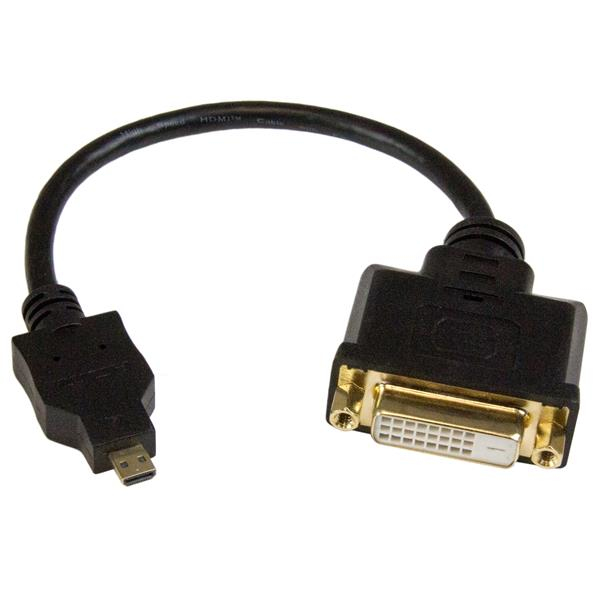 StarTech.com Adaptateur vidéo Micro HDMI vers DVI-D de 20 cm - Convertisseur Micro HDMI vers DVI - M/F - Noir StarTech.com Adaptateur vidéo Micro HDMI vers DVI-D de 20 cm - Convertisseur Micro HDMI vers DVI - M/F - Noir