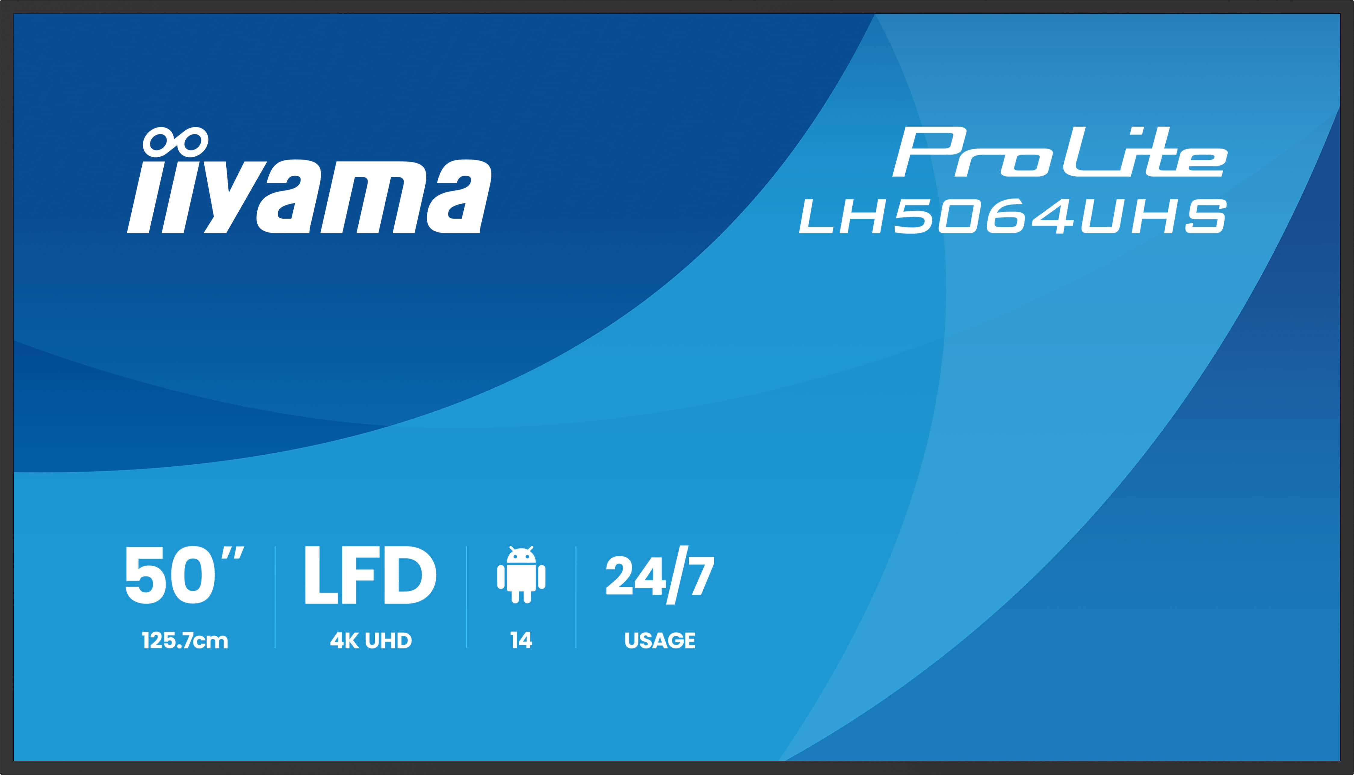 iiyama LH6564UHS-B1AG Écran d'affichage dynamique Écran plat de signalisation numérique 165,1 cm (65") Wifi 500 cd/m² 4K Ultra HD Noir Android 24/7 iiyama LH6564UHS-B1AG Écran d'affichage dynamique Écran plat de signalisation numérique 165,1 cm (65") Wifi 500 cd/m² 4K Ultra HD Noir Android 24/7
