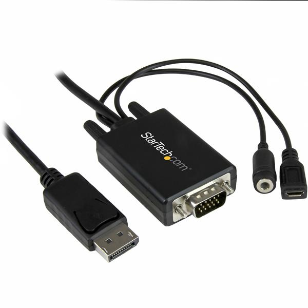 StarTech.com Câble adaptateur DisplayPort vers VGA de 2 m avec audio - M/M - 1920x1200 / 1080p StarTech.com Câble adaptateur DisplayPort vers VGA de 2 m avec audio - M/M - 1920x1200 / 1080p