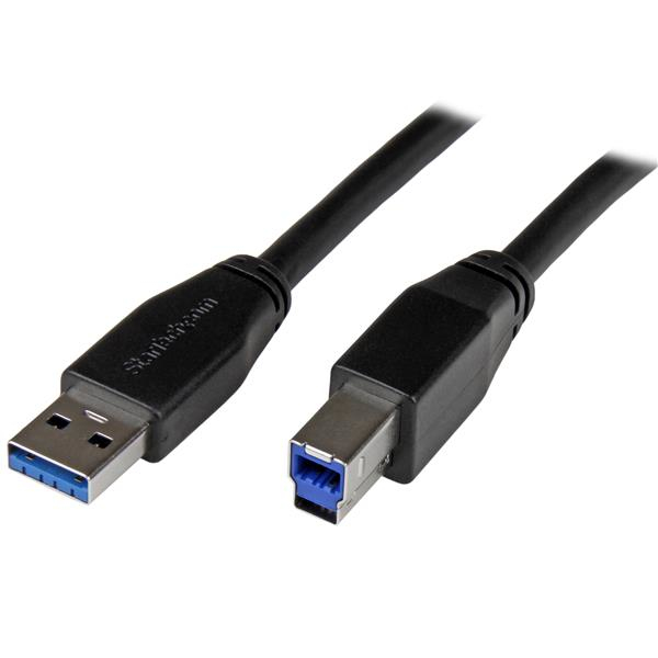 StarTech.com Câble USB 3.0 actif USB-A vers USB-B de 5 m - M/M StarTech.com Câble USB 3.0 actif USB-A vers USB-B de 5 m - M/M