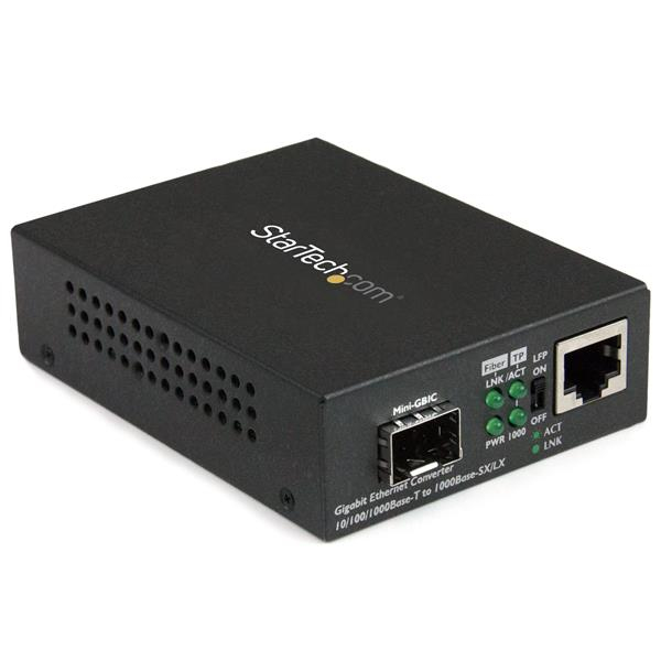 StarTech.com Convertisseur RJ45 Gigabit Ethernet sur Fibre Optique avec SFP Ouvert