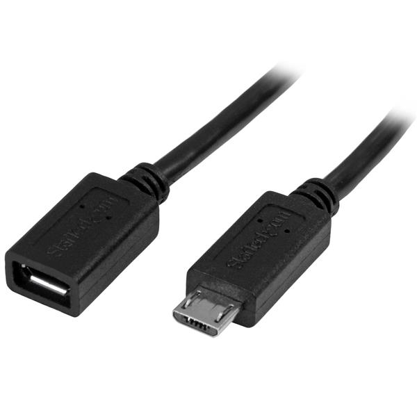 StarTech.com Câble d'extension Micro USB de 50 cm - M/F - Noir StarTech.com Câble d'extension Micro USB de 50 cm - M/F - Noir