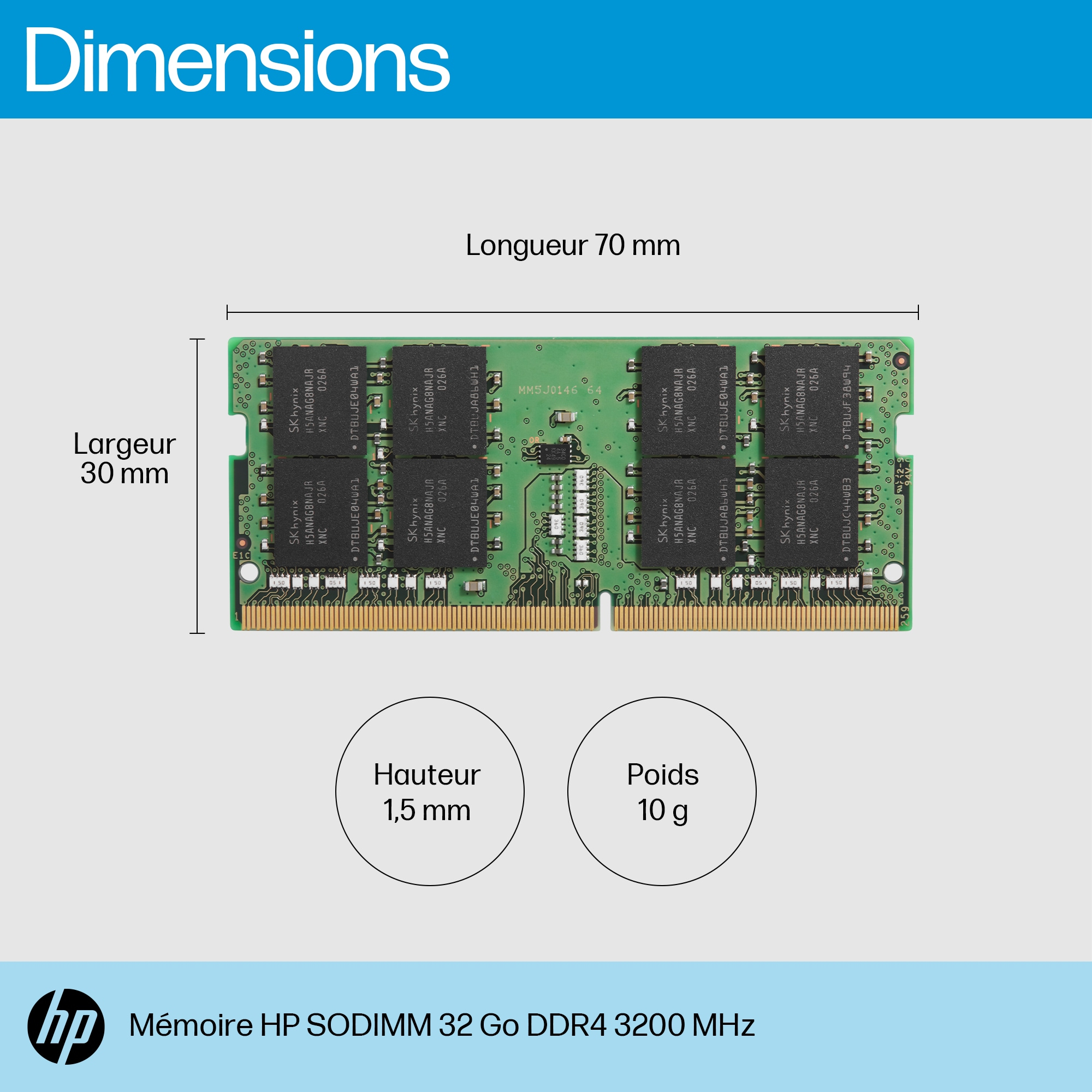 HP 32GB DDR4 3200 SODIMM Memory module de mémoire HP 32GB DDR4 3200 SODIMM Memory module de mémoire