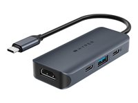 HYPER HD4001GL hub & concentrateur USB 3.2 Gen 1 (3.1 Gen 1) Type-C 10000 Mbit/s Bleu, Gris