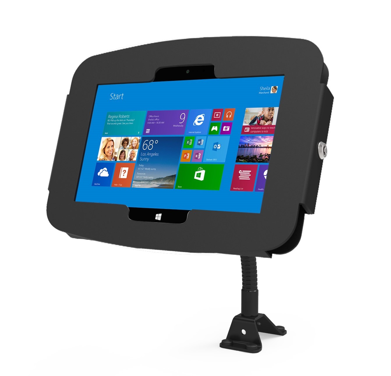Compulocks Flex Arm Surface Pro 7 / Galaxy TabPro S Counter Top Kiosk Black Compulocks Flex Arm Surface Pro 7 / Galaxy TabPro S Counter Top Kiosk Black