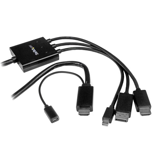 StarTech.com Câble adaptateur HDMI, DisplayPort ou Mini DisplayPort vers HDMI de 2 m - Noir StarTech.com Câble adaptateur HDMI, DisplayPort ou Mini DisplayPort vers HDMI de 2 m - Noir