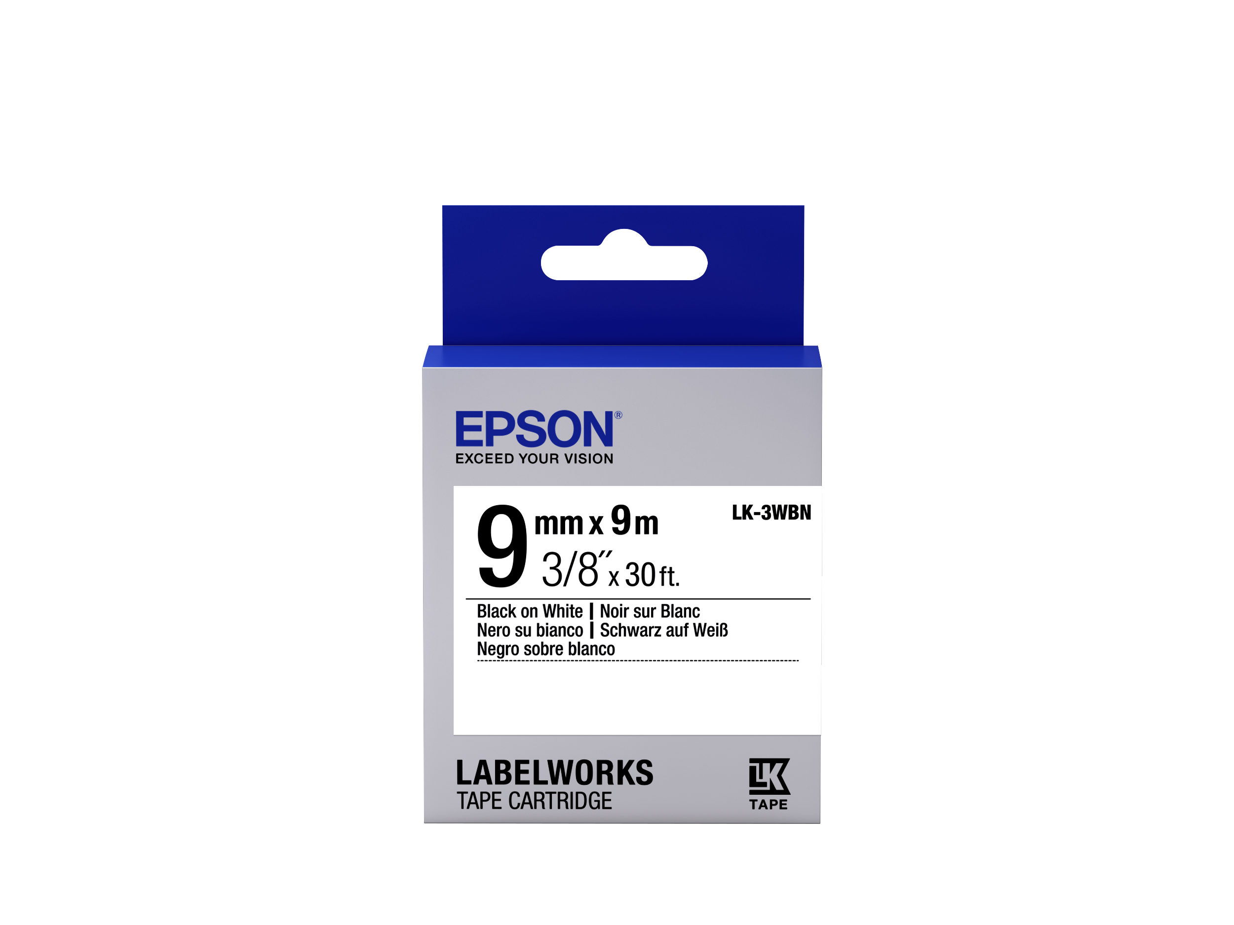 Tape - LK3WBN Std Blk/Wht 9/9 Tape - LK3WBN Std Blk/Wht 9/9