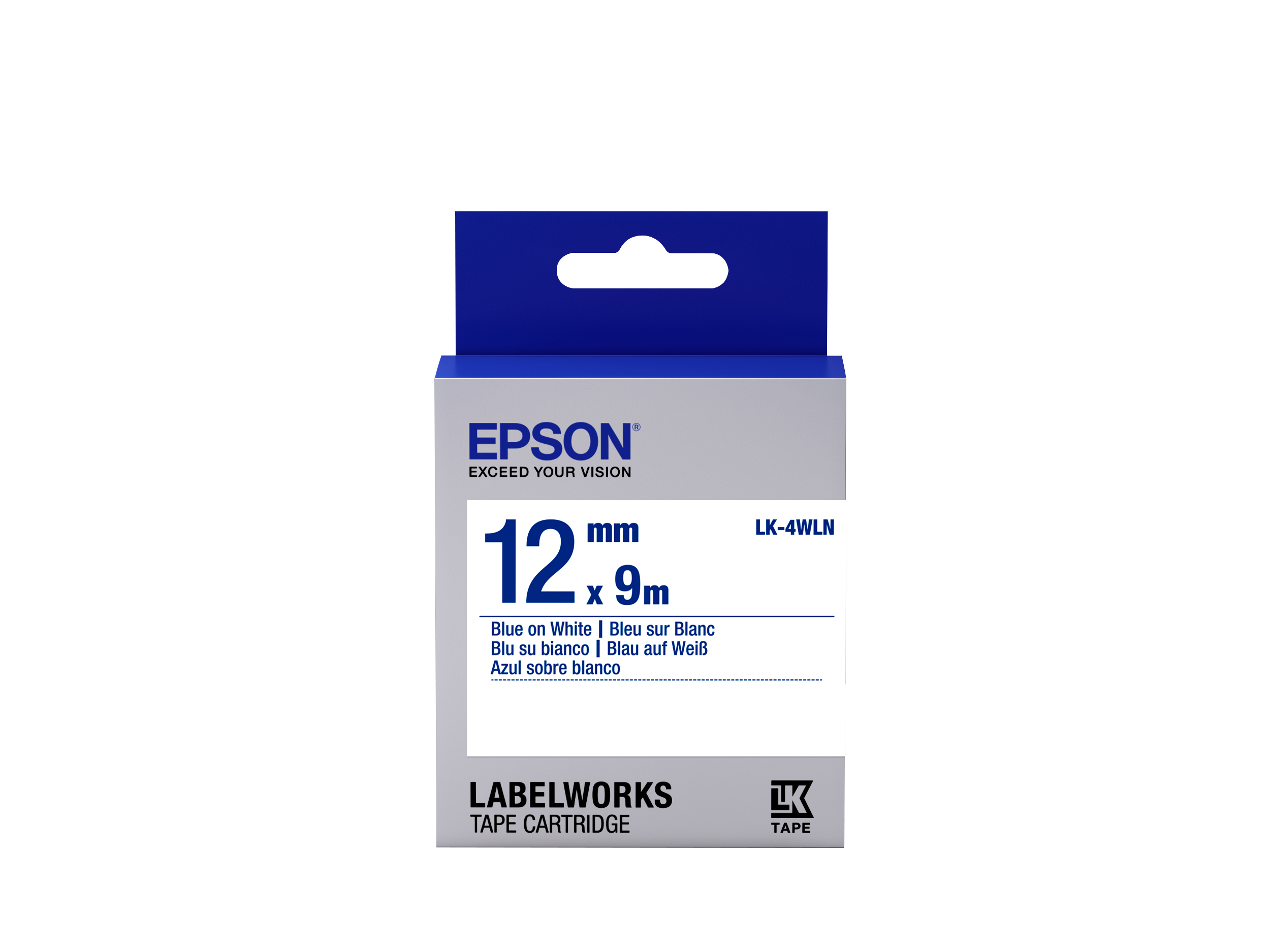 Tape - LK4WLN Std Blue/Wht 12/9 Tape - LK4WLN Std Blue/Wht 12/9