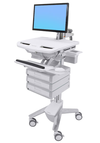 Ergotron Cart with LCD Arm, 3 Drawers Ergotron Cart with LCD Arm, 3 Drawers