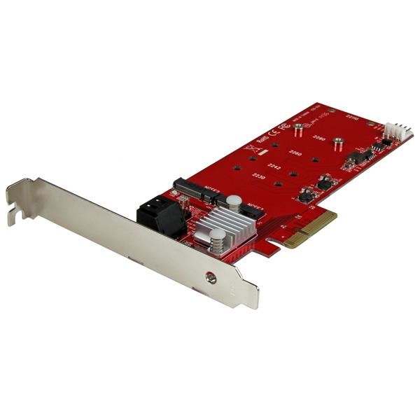 StarTech.com Carte contrôleur PCI Express RAID pour 2 SSD M.2 NGFF plus 2 ports SATA III 6 Gb/s StarTech.com Carte contrôleur PCI Express RAID pour 2 SSD M.2 NGFF plus 2 ports SATA III 6 Gb/s