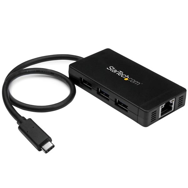 StarTech.com Hub USB-C à 3 ports avec Gigabit Ethernet StarTech.com Hub USB-C à 3 ports avec Gigabit Ethernet
