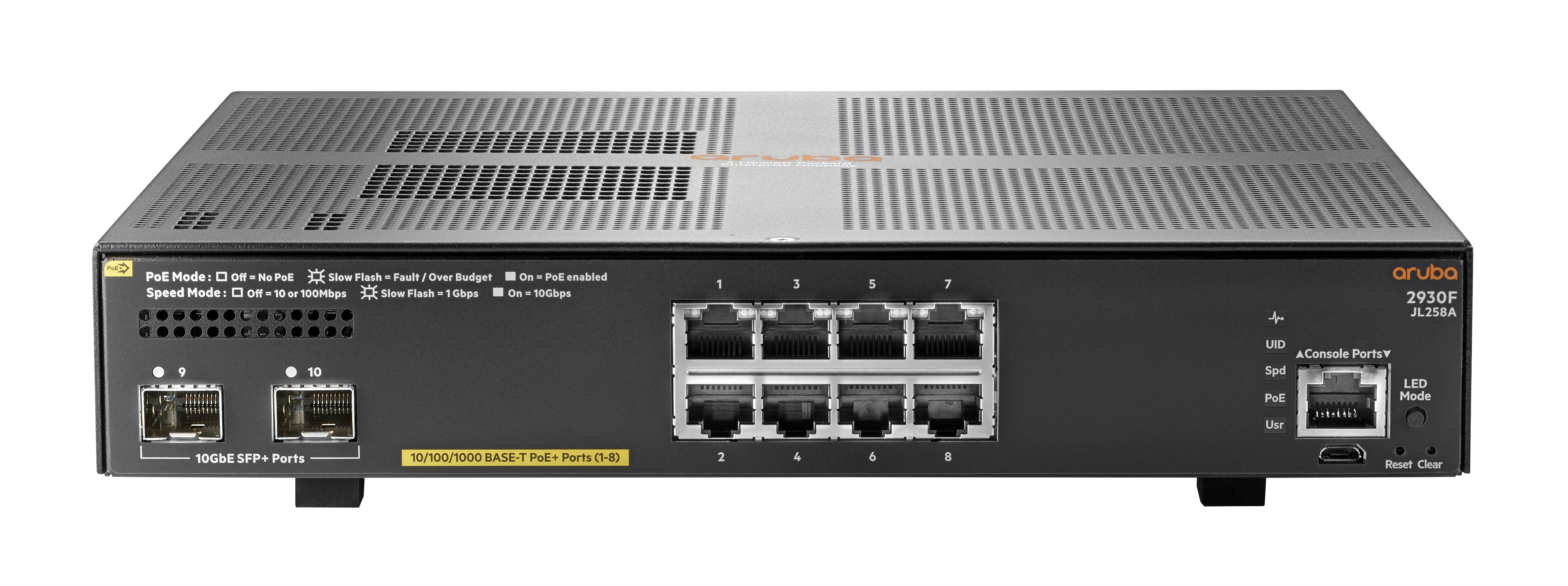HPE Aruba 2930F 8G PoE+ 2SFP+ HPE Aruba 2930F 8G PoE+ 2SFP+
