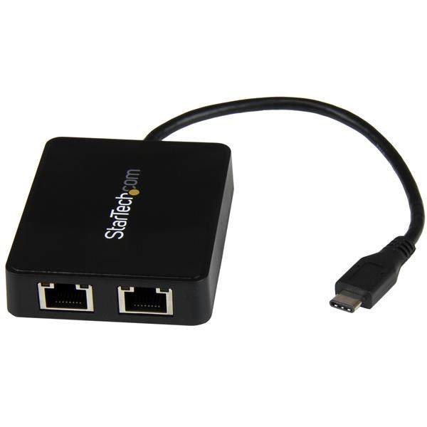 StarTech.com Adaptateur réseau USB-C vers 2 ports Gigabit Ethernet avec port USB 3.0 (Type-A) (US1GC301AU2R) StarTech.com Adaptateur réseau USB-C vers 2 ports Gigabit Ethernet avec port USB 3.0 (Type-A) (US1GC301AU2R)
