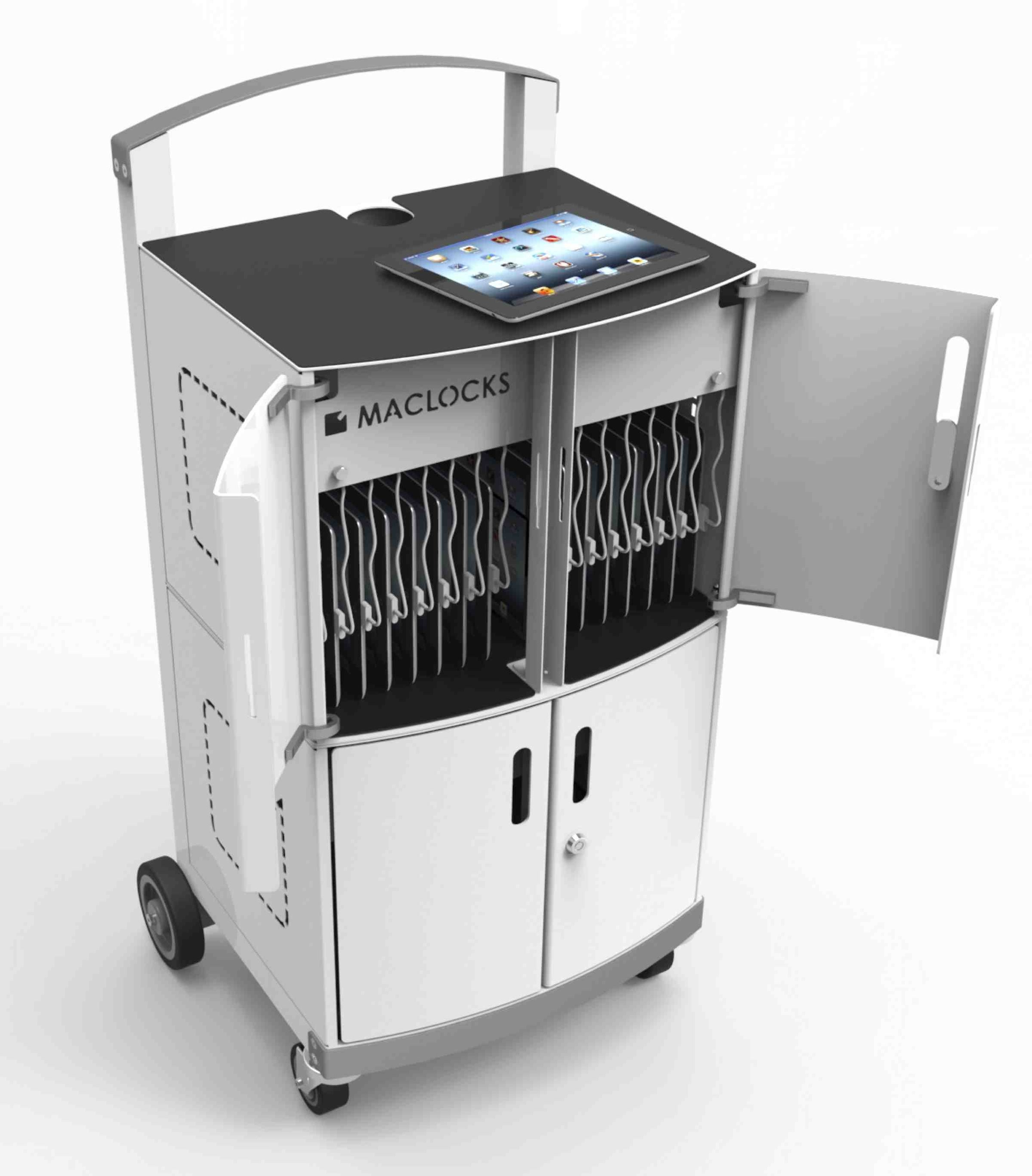 Compulocks CartiPad Duo Tablet / Laptop Charging Rolling Cart 32 Devices EU Power Plug Compulocks CartiPad Duo Tablet / Laptop Charging Rolling Cart 32 Devices EU Power Plug