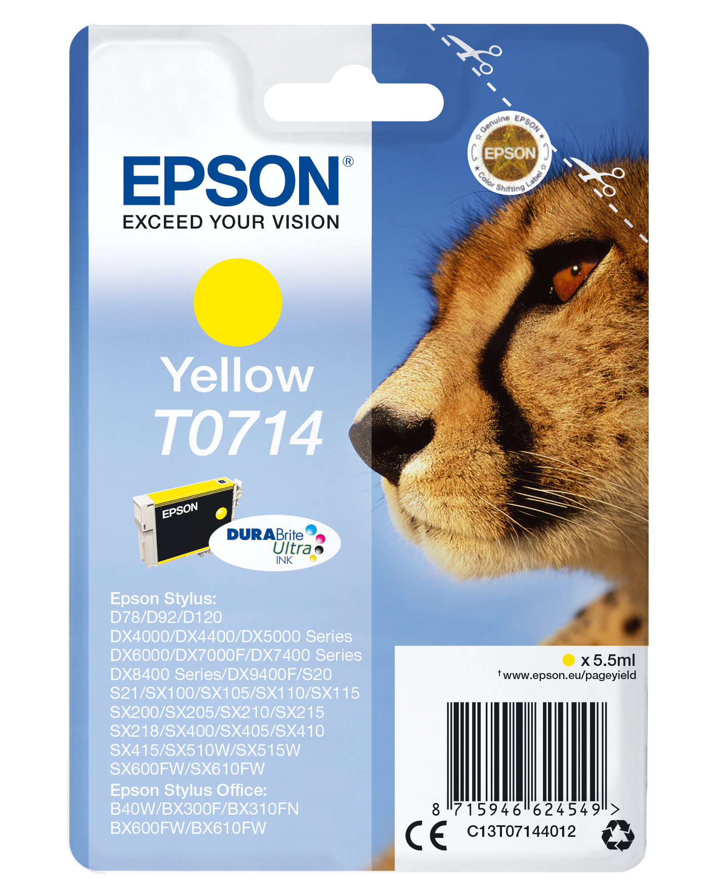 INK CARTR DURABRITE YELLOW INK CARTR DURABRITE YELLOW