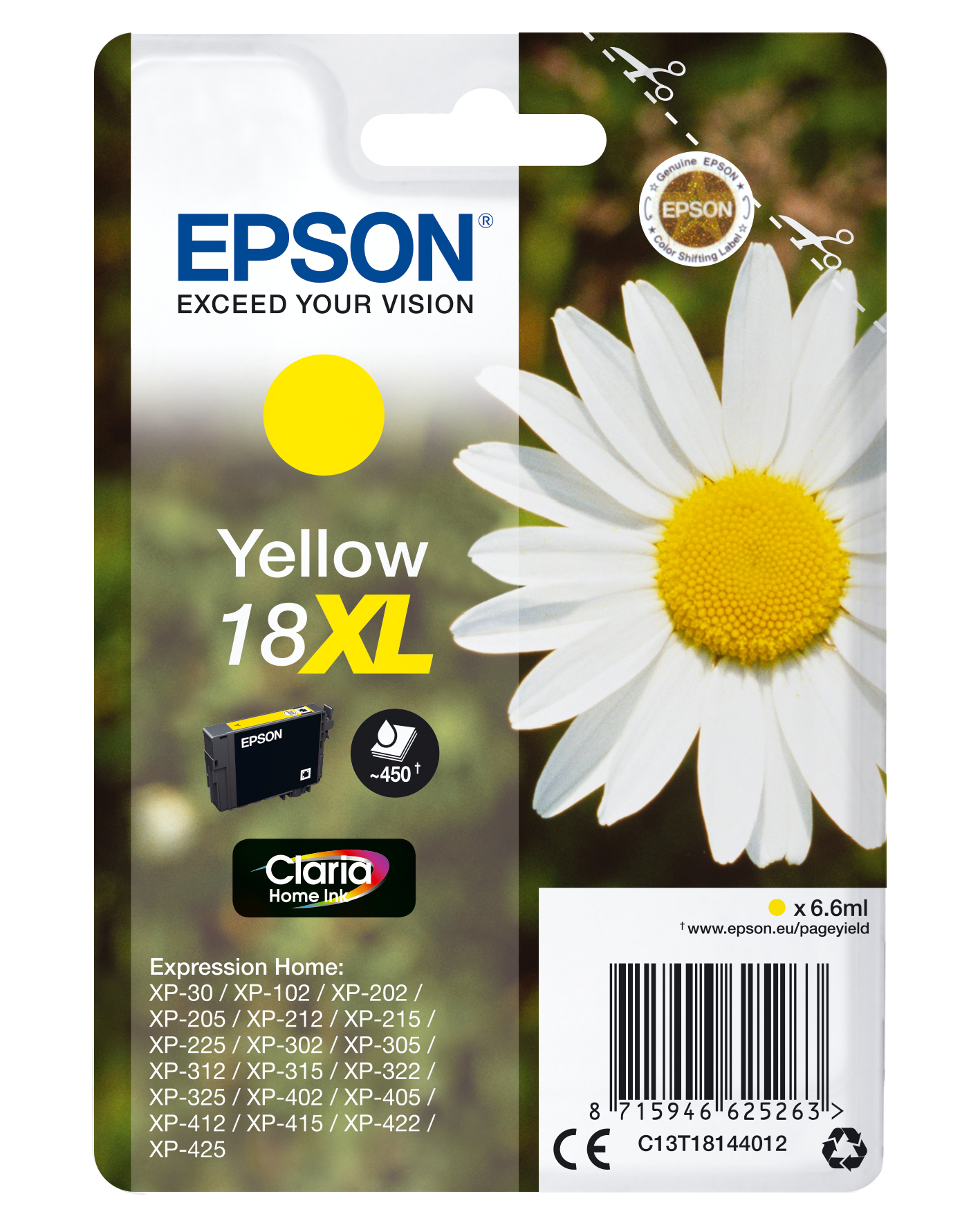 CLARIA HOME INK YELLOW 18XL CLARIA HOME INK YELLOW 18XL
