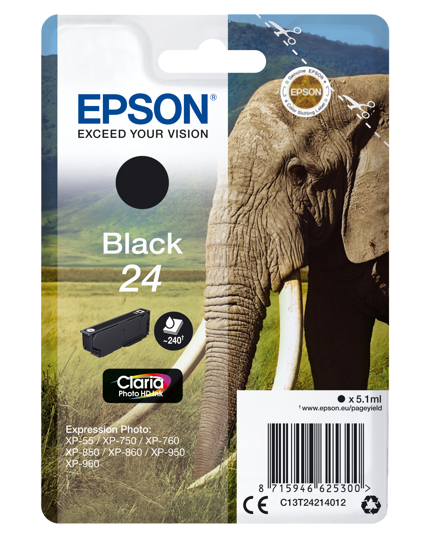 CLARIA PHOTO HD INK BLACK 24 CLARIA PHOTO HD INK BLACK 24