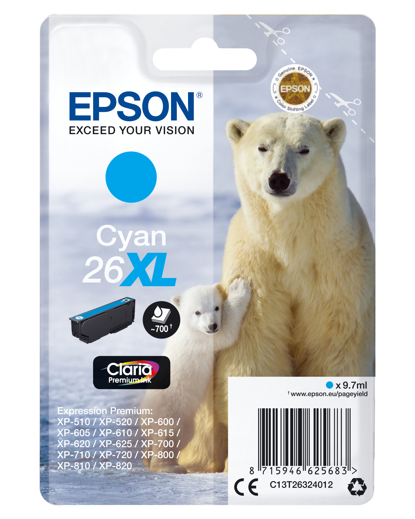 CLARIA HOME INK CYAN 26XL CLARIA HOME INK CYAN 26XL