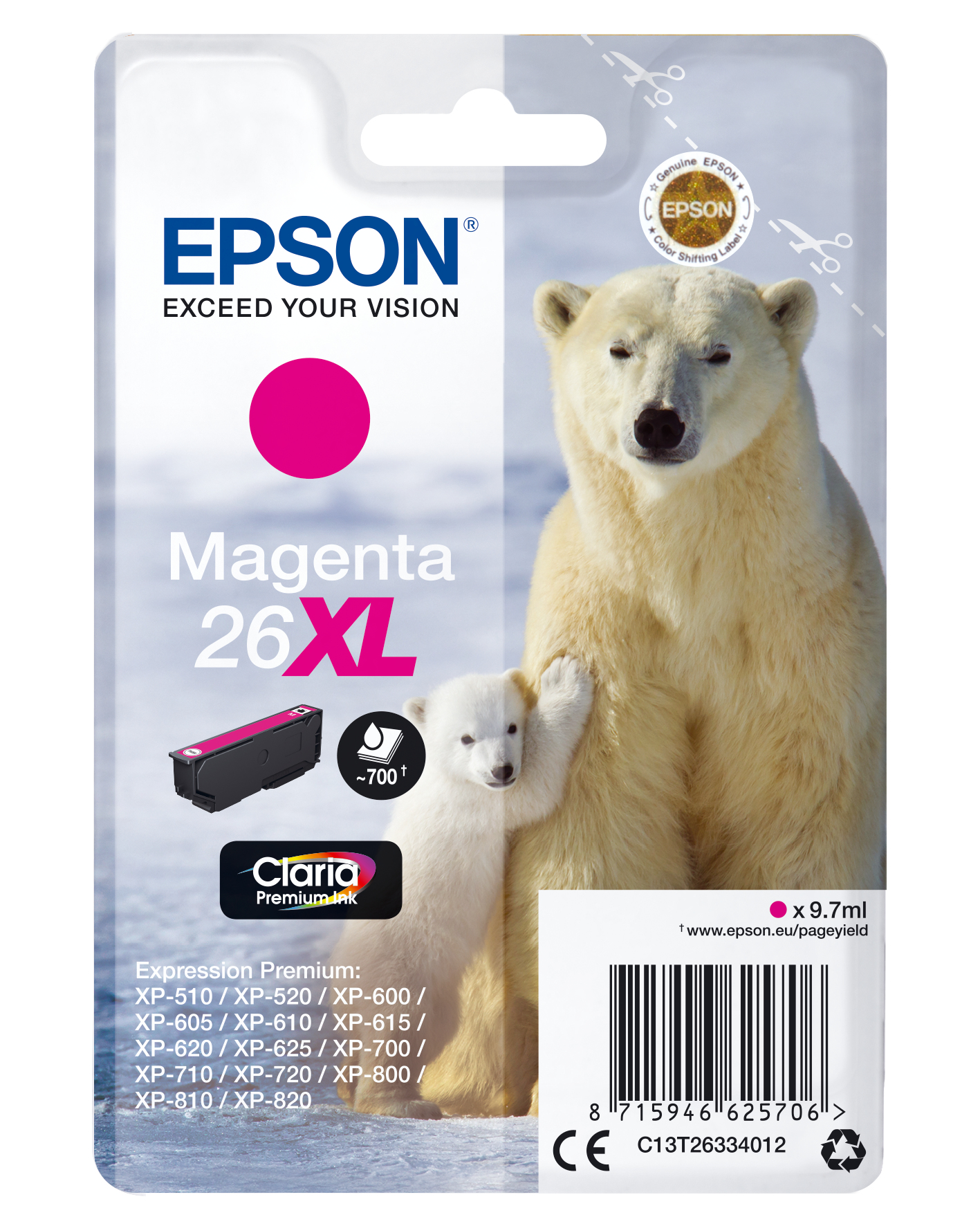 CLARIA PREMIUM INK MAGENTA 26XL CLARIA PREMIUM INK MAGENTA 26XL