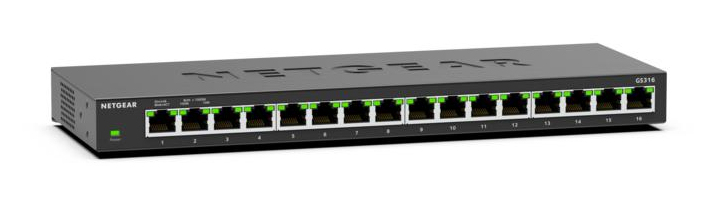 NETGEAR GS316 Non-géré L2 Gigabit Ethernet (10/100/1000) Noir