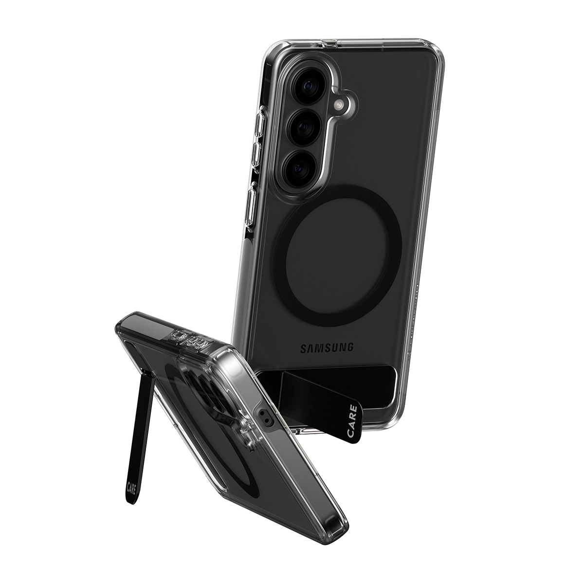 PanzerGlass CARE™ by ® Urban Explorer Case Transparent w. Black Kickstand & Qi Samsung Galaxy S26 coque de protection pour téléphones portables Housse