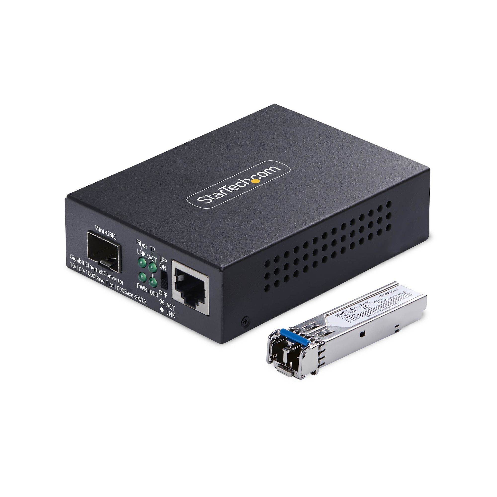 StarTech.com MCM1110SMLC20 convertisseur de support réseau 2000 Mbit/s 1310 nm Monomode Noir