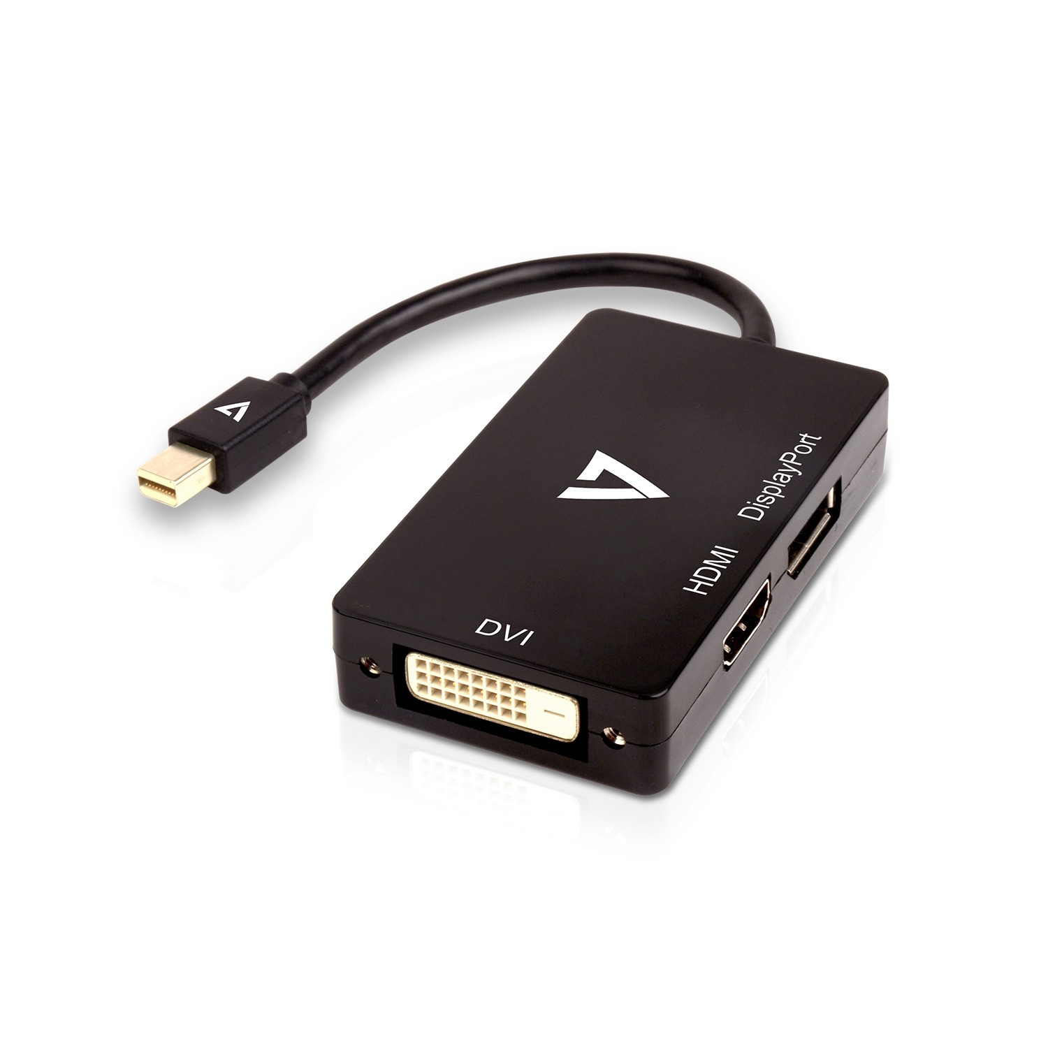 V7 Adaptateur Mini DisplayPort (m) vers DisplayPort, HDMI ou DVI (f) V7 Adaptateur Mini DisplayPort (m) vers DisplayPort, HDMI ou DVI (f)