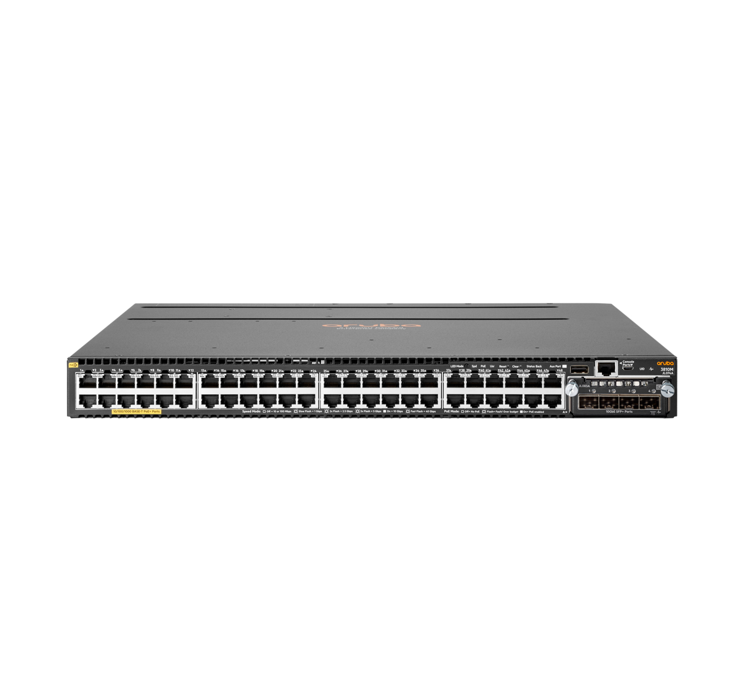 Aruba 3810M 48G PoE+ 4SFP+ 1050W Géré L3 Gigabit Ethernet (10/100/1000) Connexion Ethernet, supportant l'alimentation via ce port (PoE) 1U Gris Aruba 3810M 48G PoE+ 4SFP+ 1050W Géré L3 Gigabit Ethernet (10/100/1000) Connexion Ethernet, supportant l'alimentation via ce port (PoE) 1U Gris