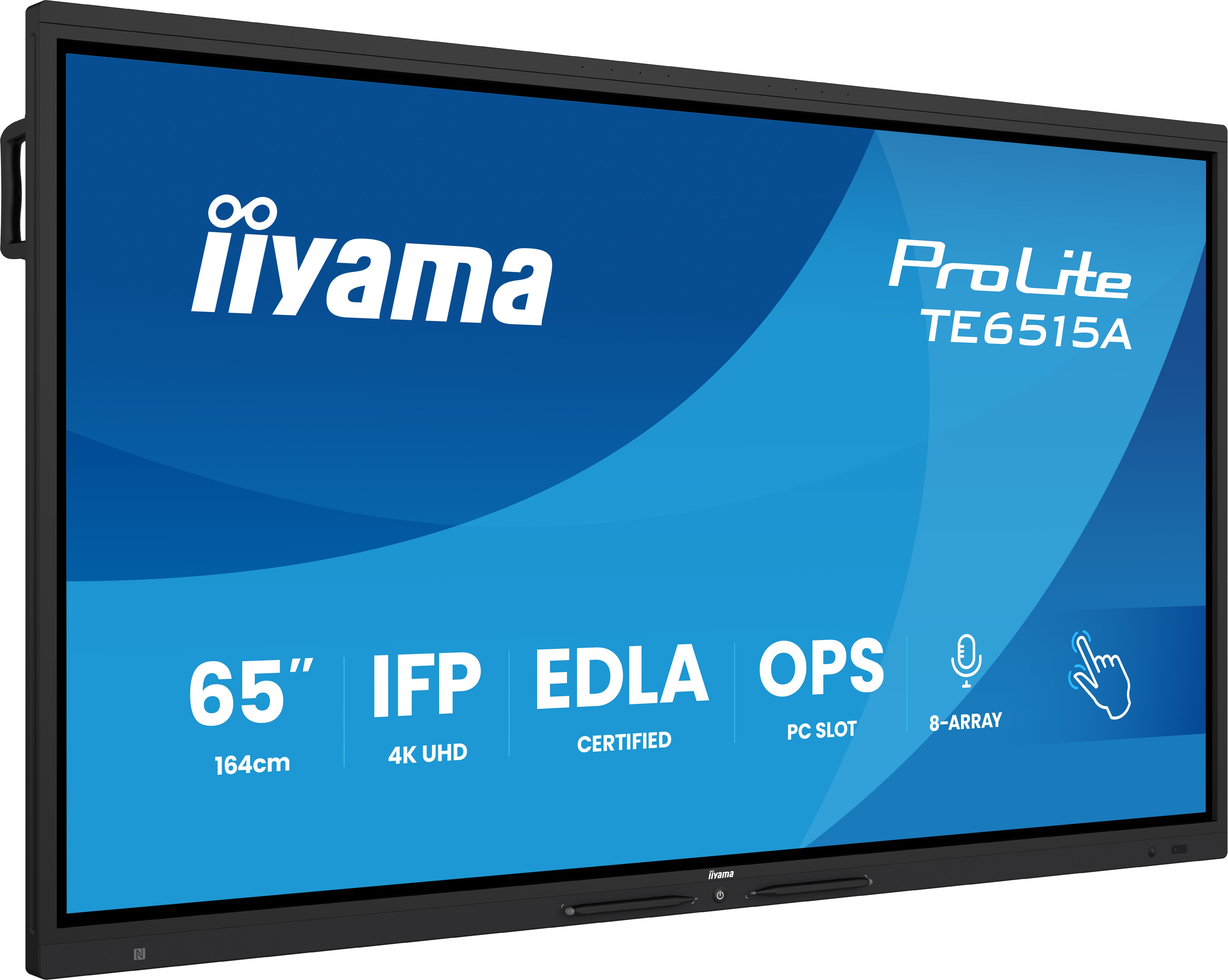 iiyama TE6515A-B2AG Écran d'affichage dynamique En forme de kiosk 163,8 cm (64.5") Wifi 550 cd/m² 4K Ultra HD Écran tactile Intégré dans le processeur Android