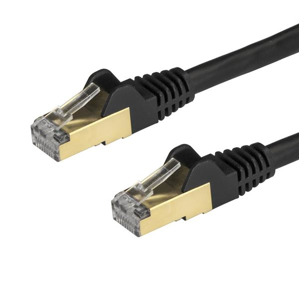 StarTech.com Câble réseau Cat6a STP blindé sans crochet de 1 m - Noir