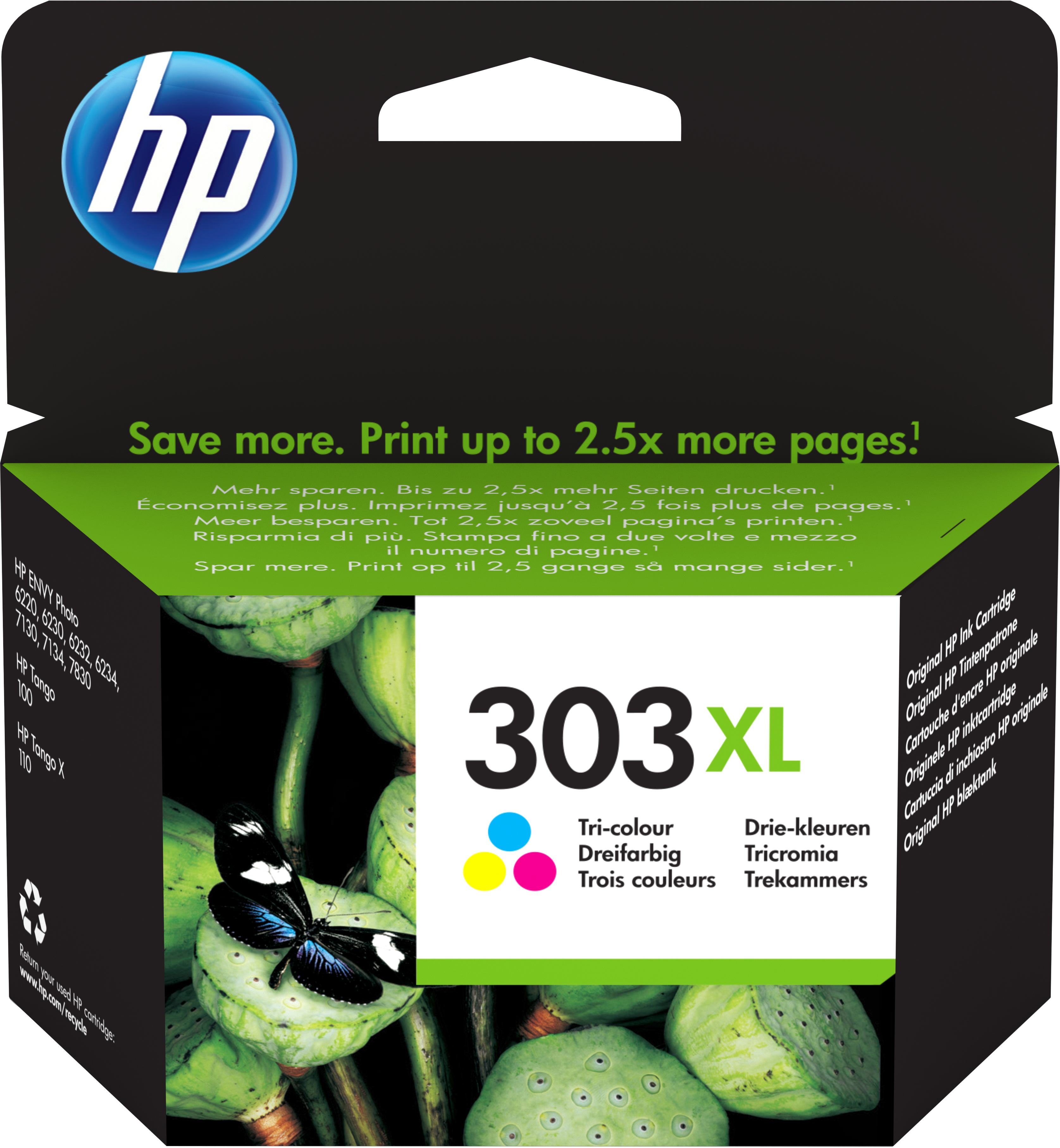 HP Cartouche d’encre trois couleurs 303XL grande capacité authentique HP Cartouche d’encre trois couleurs 303XL grande capacité authentique