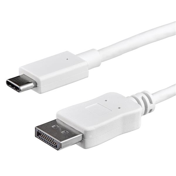 StarTech.com Câble adaptateur USB C vers DisplayPort de 1 m - 4K 60 Hz - Blanc StarTech.com Câble adaptateur USB C vers DisplayPort de 1 m - 4K 60 Hz - Blanc