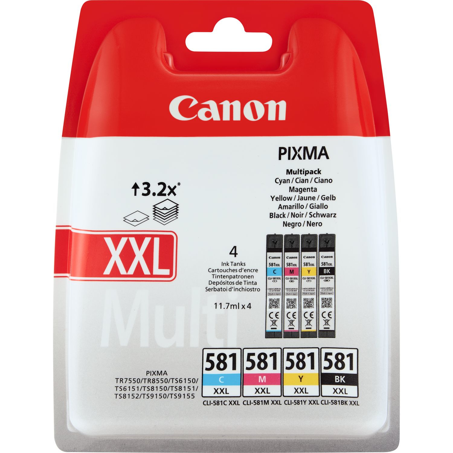 Canon CLI-581XXL C/M/Y/BK Multi Pack Canon CLI-581XXL C/M/Y/BK Multi Pack