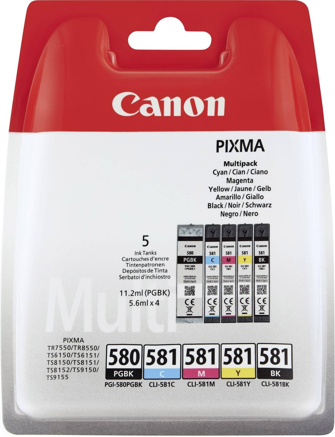 Canon PGI-580 PGBK/CLI-581 CMYBK Multipack Canon PGI-580 PGBK/CLI-581 CMYBK Multipack