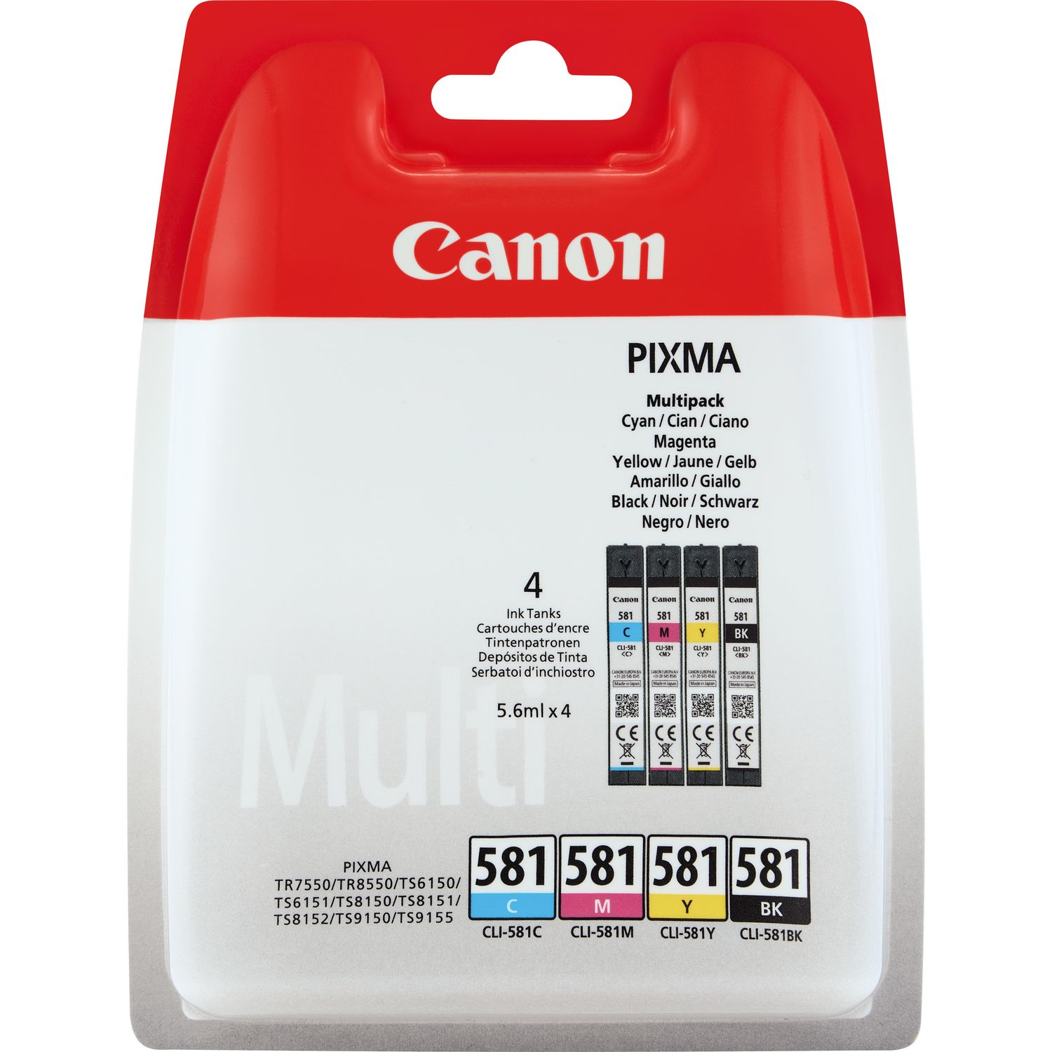 Canon CLI-581 BK/C/M/Y Multi Pack Canon CLI-581 BK/C/M/Y Multi Pack