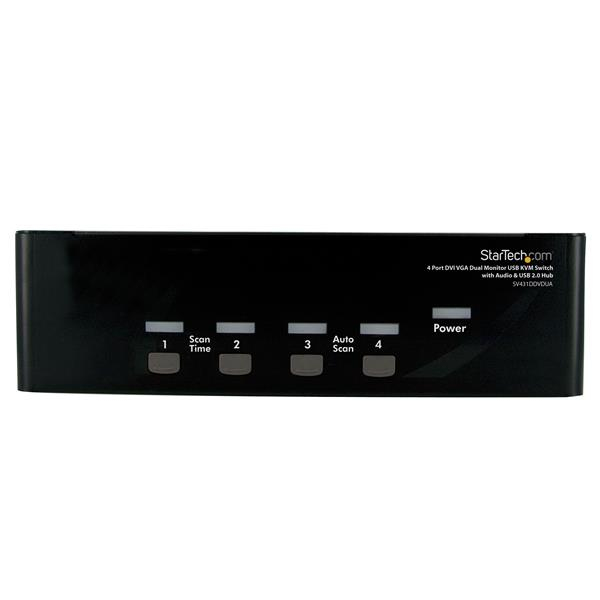 StarTech.com Commutateur KVM USB et double écran DVI / VGA à 4 ports avec audio et hub USB 2.0 StarTech.com Commutateur KVM USB et double écran DVI / VGA à 4 ports avec audio et hub USB 2.0