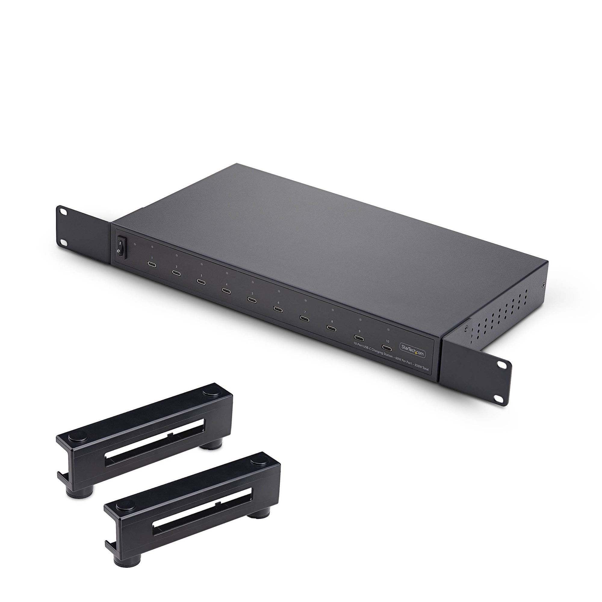 StarTech.com Hub de Recharge USB-C à 10 Ports, 60 W par Port, Puissance Totale de 350 W, Bloc/Station de Recharge Multiport, Conforme TAA