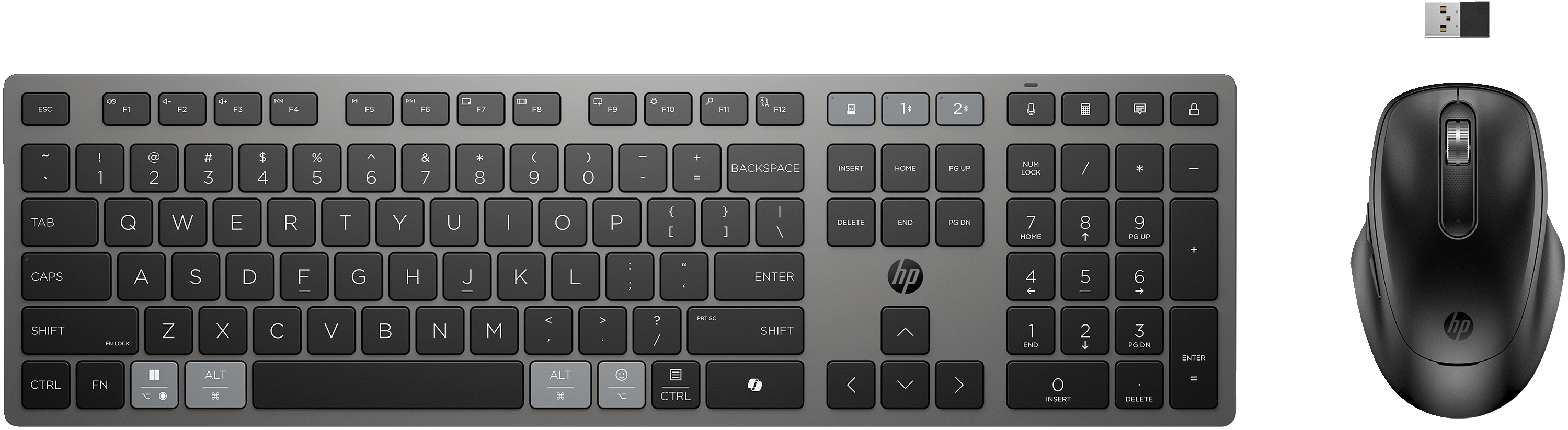 HP Ensemble clavier et souris sans fil rechargeables multi-appareils 725 HP Ensemble clavier et souris sans fil rechargeables multi-appareils 725